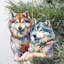 Mysterious Wolves Wooden Ornament by G. DeBrekht