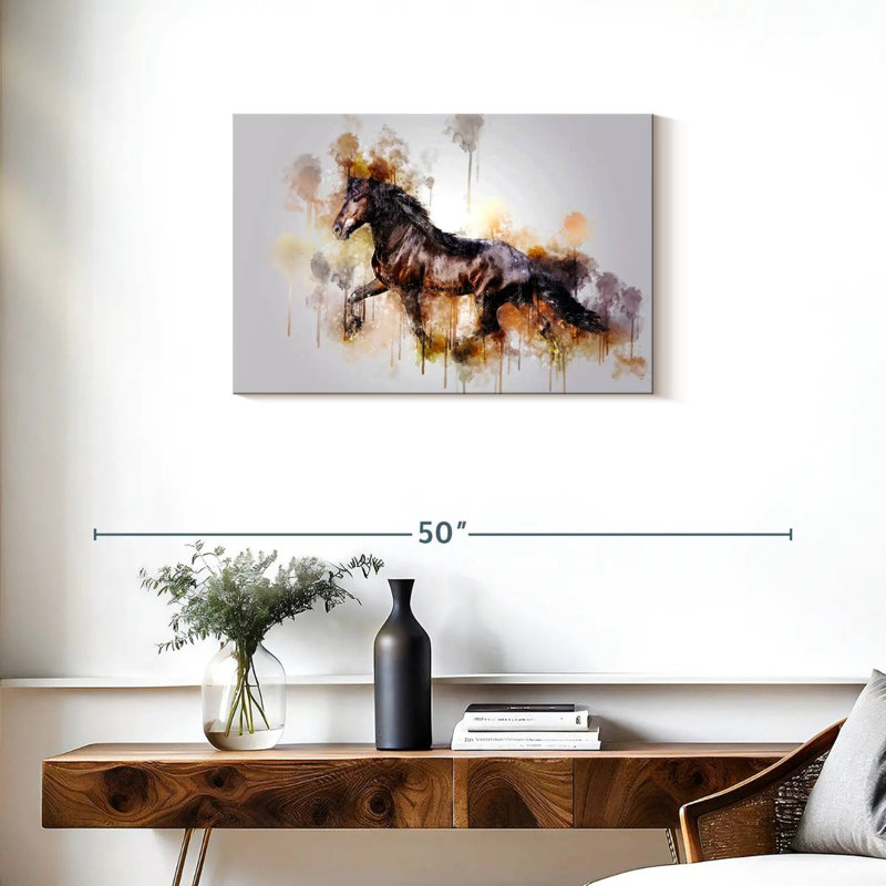 Black Horse Running, 20" H x 30" W