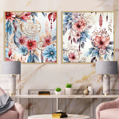 Tilé - Ensemble de 2 collages floraux carrés