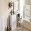Coiffeuse de 59 po avec miroir, coiffeuse avec lumières, coiffeuse avec 3 tiroirs et 2 armoires, coiffeuse avec tablettes de rangement pour la chambre à coucher