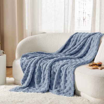 Bedsure Checkered Fleece Throw Blanket, Cute Home Decor, 108"×90"