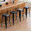 Tabourets de bar modernes de 30 po de hauteur avec structure en métal et tabourets de comptoir empilables sans dossier-515291480