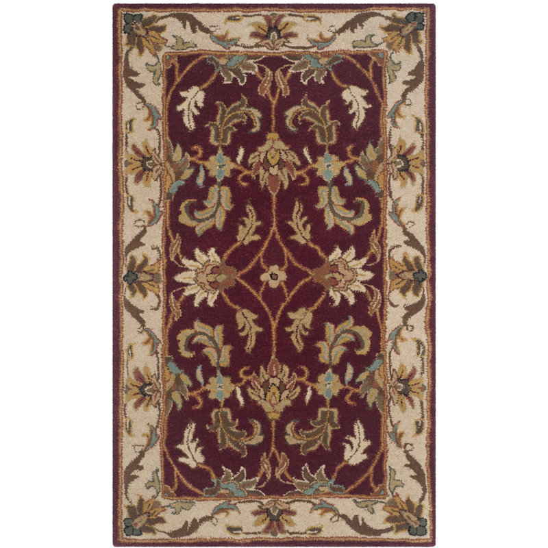 Cranmore Oriental Handmade Tufted Wool Red/Ivory Area Rug, Rectangle 8' x 10'