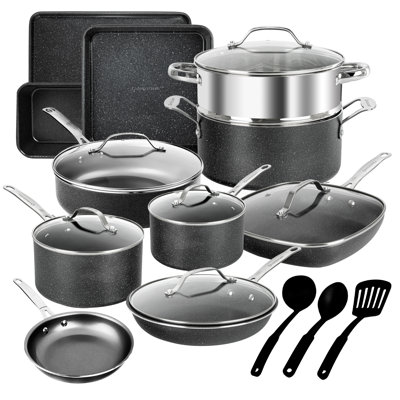 Ensemble de batterie de cuisine antiadhésive 20 pièces Granitestone