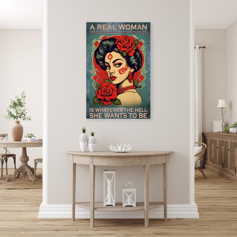«A Real Woman», impression sur toile, H 14 po x l 11 po x P 1,25 po