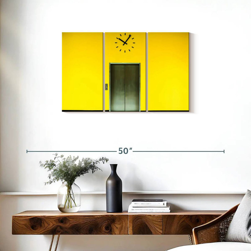 Yellow Elevator, 20" H x 33" W