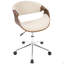 Chaise de bureau en noyer et crème