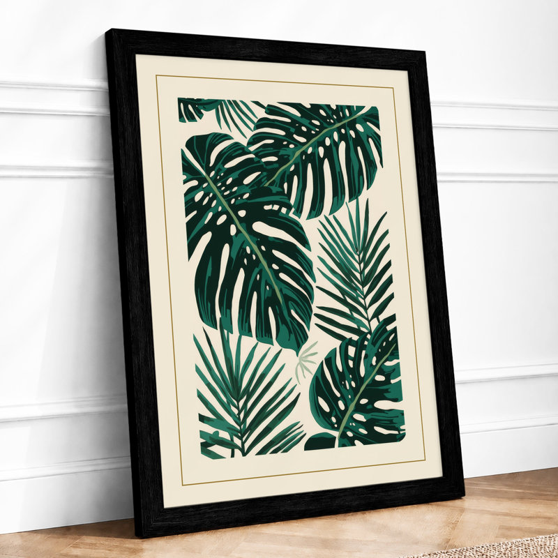 Tropical Leaf Forms Botanical - Framed Print, A1 - 84.1 x 59.4 cm, Black