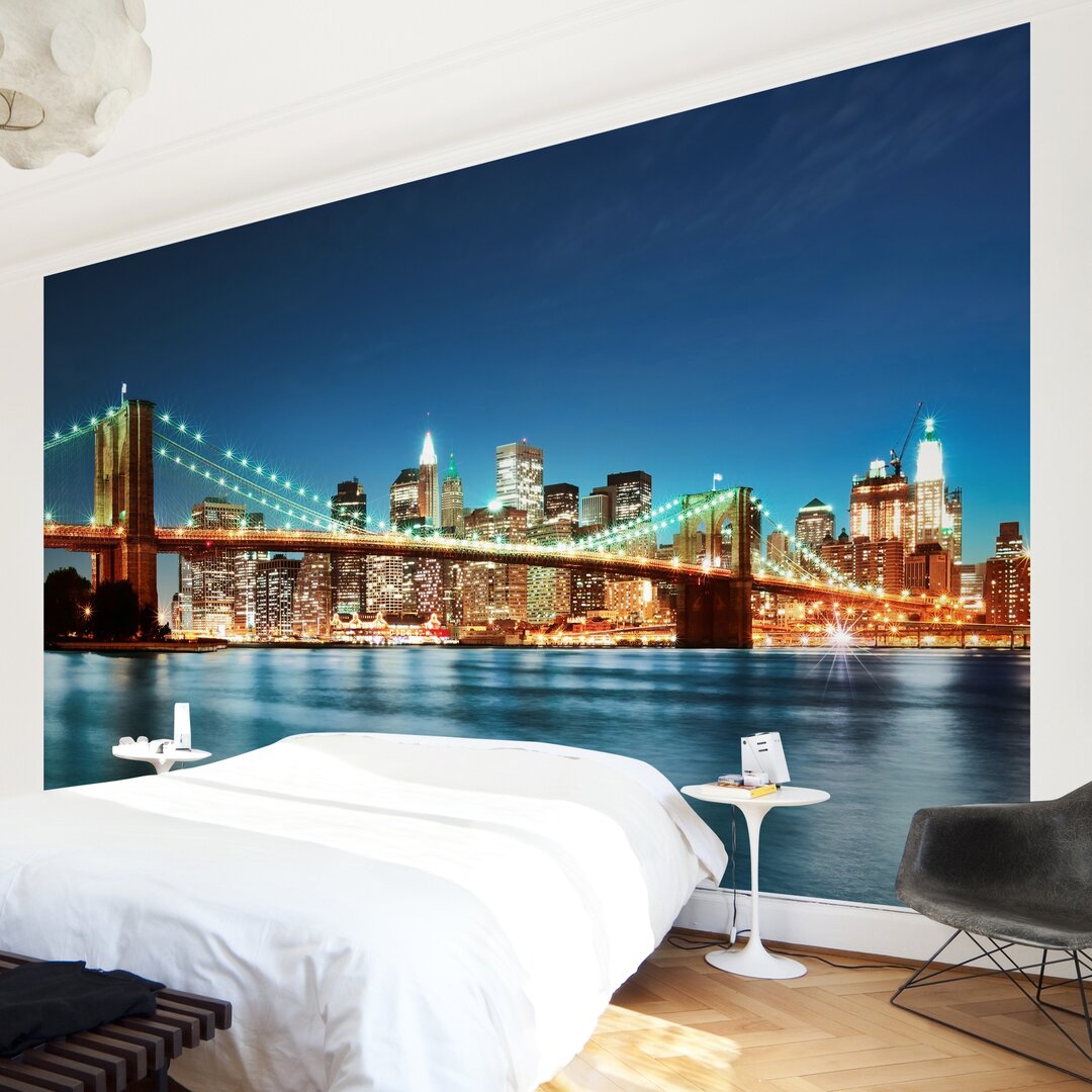 Matte Tapete Snowden Nighttime Manhattan Bridge 1,9 m x 288 cm