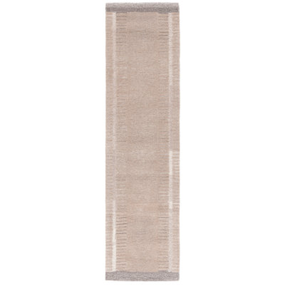 Alysandra Ebony Hand Tufted Wool Cotton Abstract Rug in Ivory/Beige