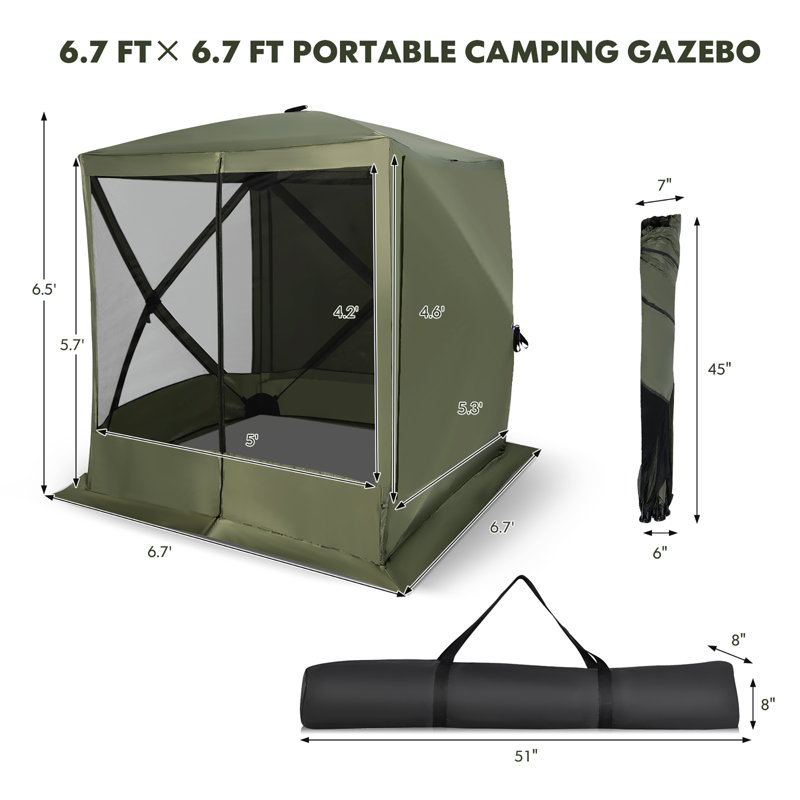 7 Ft. W x 7 Ft. D Fibreglass Pop-Up Gazebo