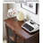Functional Walnut Storage Cabinet with Glass Doors