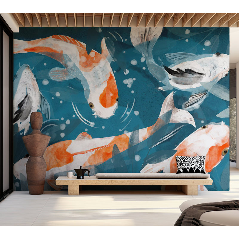 Papier peint animaux - Poissons Koi, L 78 po x L 55 po