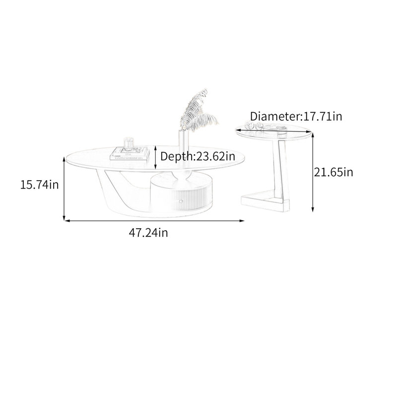 Centreville, H 15,74 po x L 47,24 po x l 23,62 po, Noir