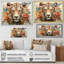Coral Brown Line Art Whimsical Animals II Framed On Canvas Print-102105471-102105470