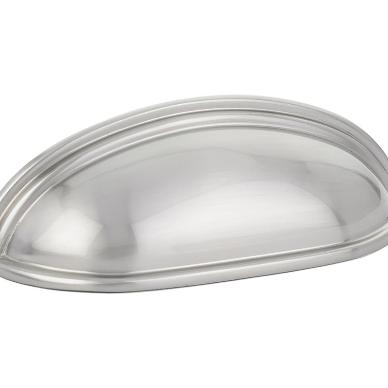 3" Center to Center Cup/Bin Pull, Satin Nickel, 4"
