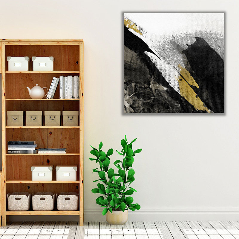 «Black Strokes», reproduction d'art sur toile, H 30 po x l 30 po