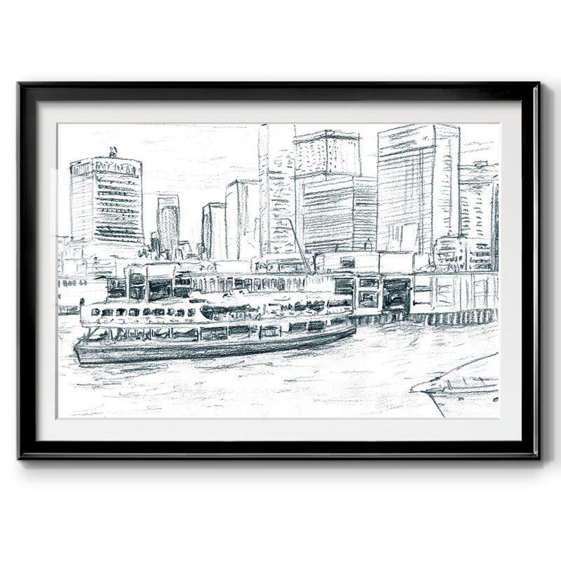 Ferrybatches IV, reproduction d'art encadrée, Noir, H 19 po x l 27 po x P 1,5 po