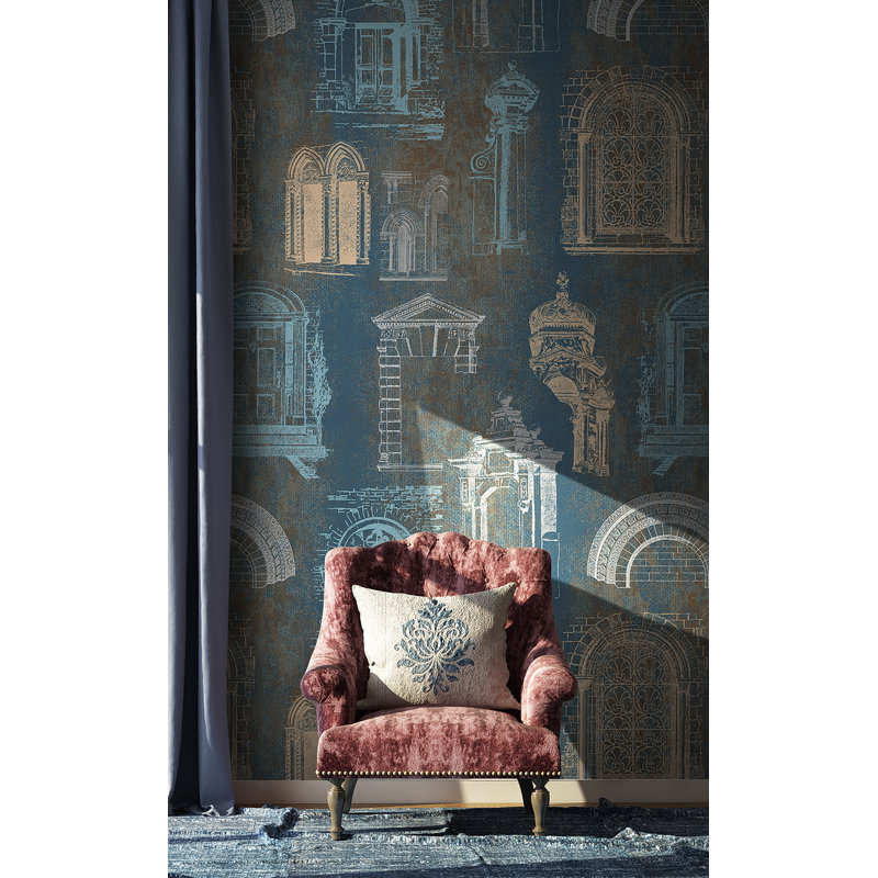 Papier peint vintage Victorian, L 114 po x L 76 po