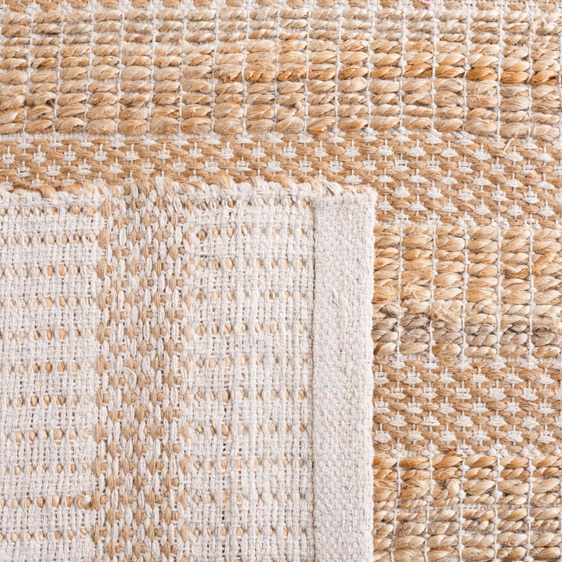 Abianna Geometric Flatweave Ivory/Natural Area Rug, Runner 2'3" x 8'