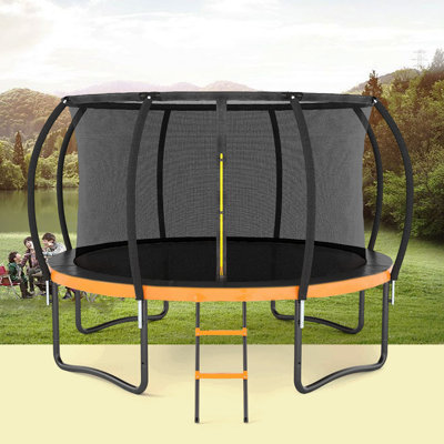 Filet intérieur de sécurité pour trampoline 14 pieds, échelle, rembourrage en PVC, pour enfants, couleur orange