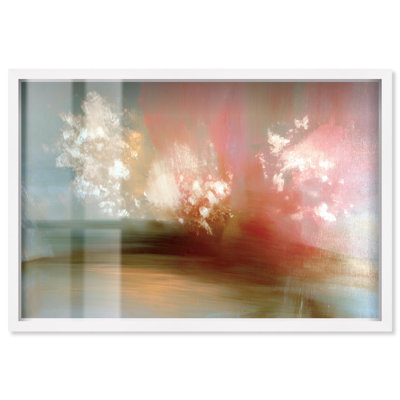 «Crimson Haze I Shadowbox Print Modern Boho» par Art Remedy, cadre blanc, 36 x 24
