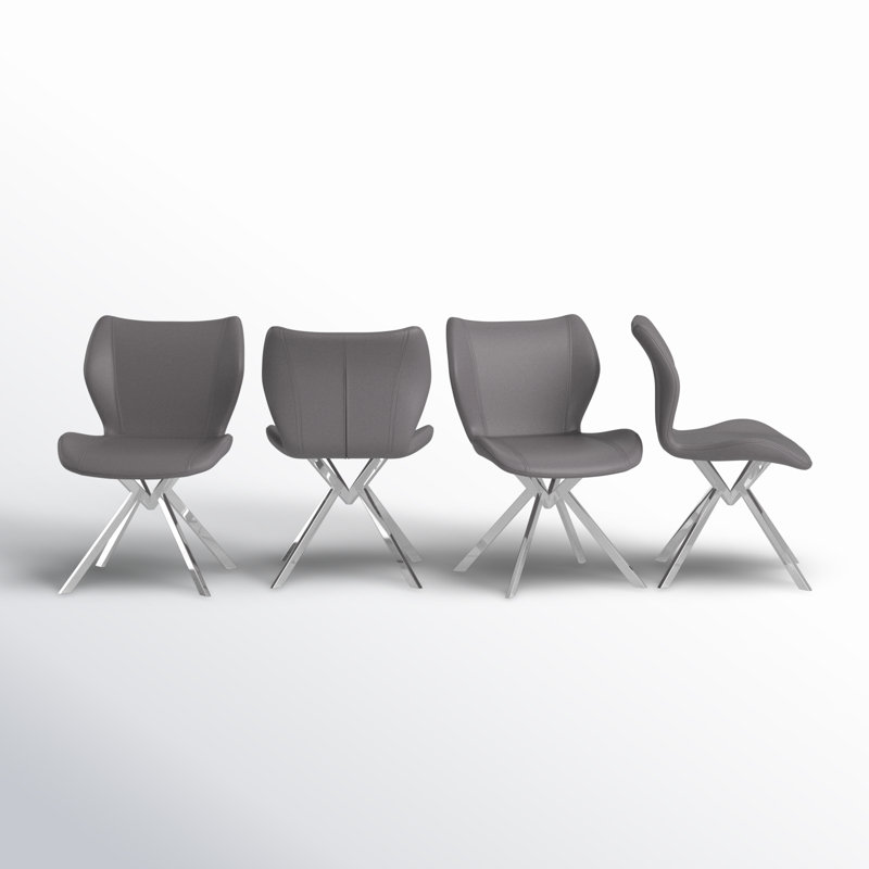 Side Chair, Gray, Silver