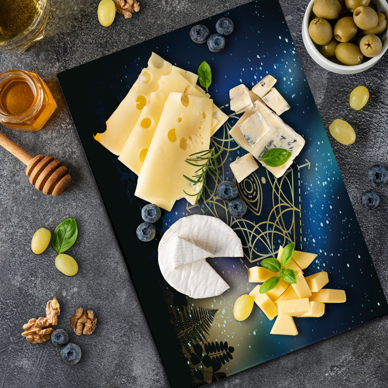 Ambesonne Galaxy Cutting Board Large Size Third Eye Milky Way Multicolor
