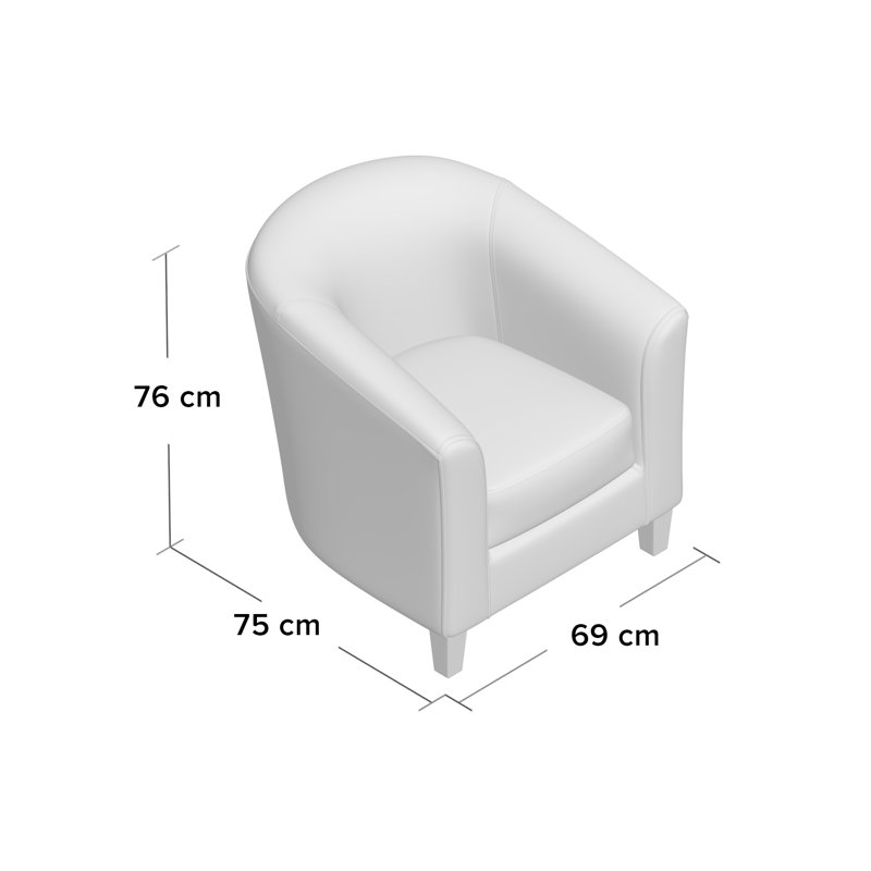 Brummett Faux Leather Accent Chair, Cream