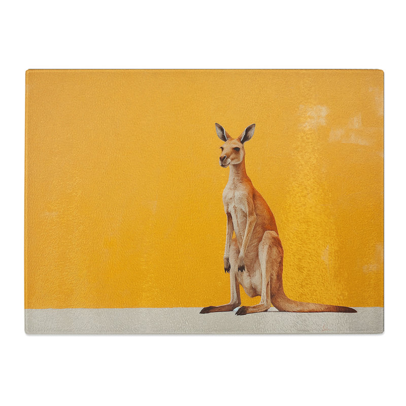 Kangaroo Minimalism No.2  Glass Chopping Board