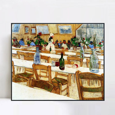 Reproduction d'art encadré sur toile, "Intérieur d'un restaurant", 1887 02 par Vincent Van Gogh