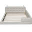 Grand lit plateforme tapissier avec 2 lampes de lecture, blanc