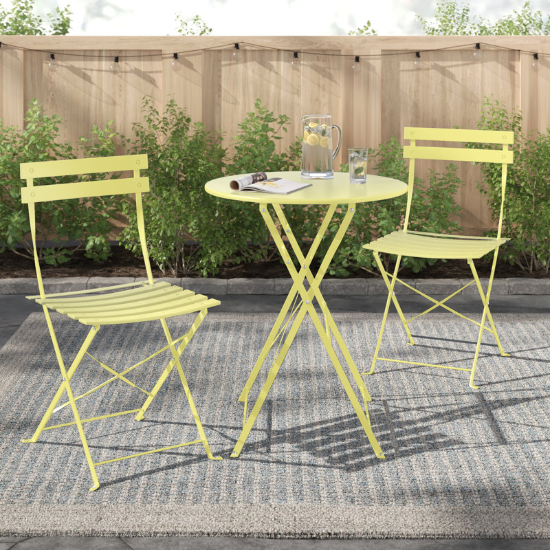 Wogina 2 - Person Patio Dining Set with Round Table, Lime