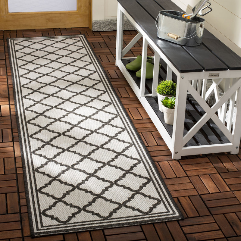 Adler Performance Geometric Indoor/Outdoor Area Rug, Runner 2'2" x 12'