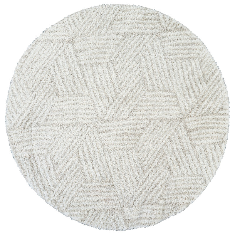 Amneris Cream/Light Grey Rug, Round 120 cm