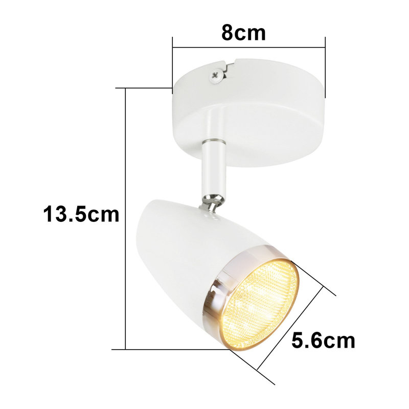 LED ceiling spotlight 1 flames modern 4W warm white 3000K, White