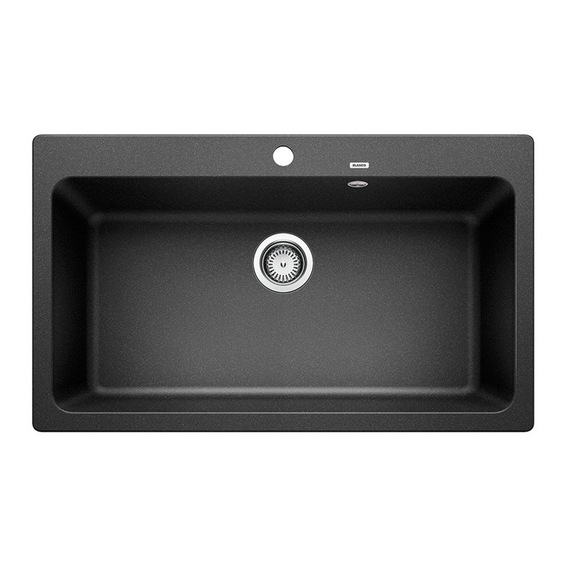 Naya Single Bowl Inset Kitchen Sink, Anthracite
