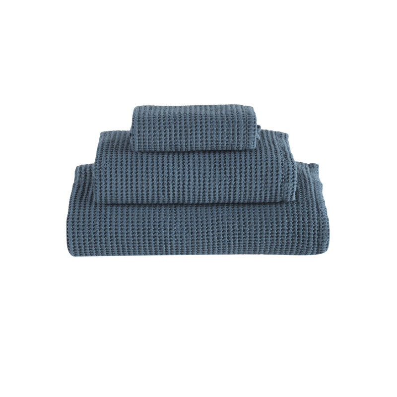 Ensemble de 3 pièces de chambre d'amis en coton turc Mosche, Bleu pierre