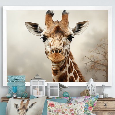 Beige Giraffe Classic Elegance - Giraffe Wall Art