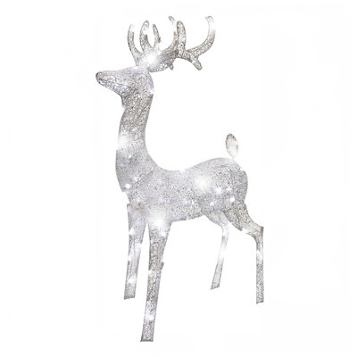 52" Morphing Buck 60 LED White Silver Woven Glitter