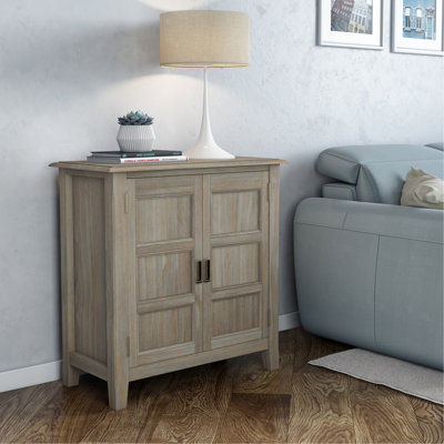 Armoire de rangement basse en bois gris vieilli de 30 po Burlington
