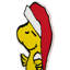 Peanuts Woodstock In Santa Hat Christmas Window Cling Decoration - 7"