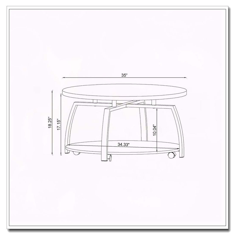 Table basse ronde gris foncé et nickel noir