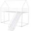 Lit superposé simple blanc avec glissade - Métal robuste pour glissade de chambre décorative-1136151746
