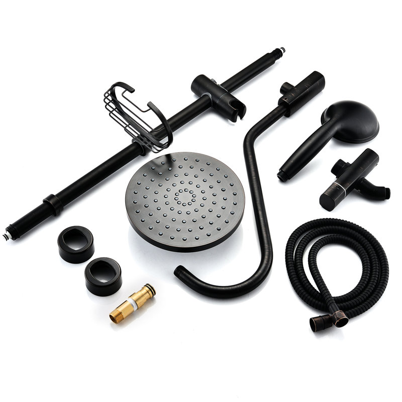 Handheld Shower System Head Pentagon - Simulates Natural Rainfall Sending Outward, Self-cleaning Jetting, Wall Mounted Form, Oil-rubbed Bronze Dazzling, Stainless Steel Produced And Meaning Pressing,