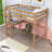Twin Wood Loft Bed With Guardrail And Built-In Desk-1824164891