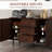 Sideboard Buffet Cabinet, Rustic Brown, 2 Cupboards & 3 Drawers, Adjustable Shelves For Living Room, Entryway, Storage Cabinet Brown Storage, Cupboards, Shelf, Dining Area