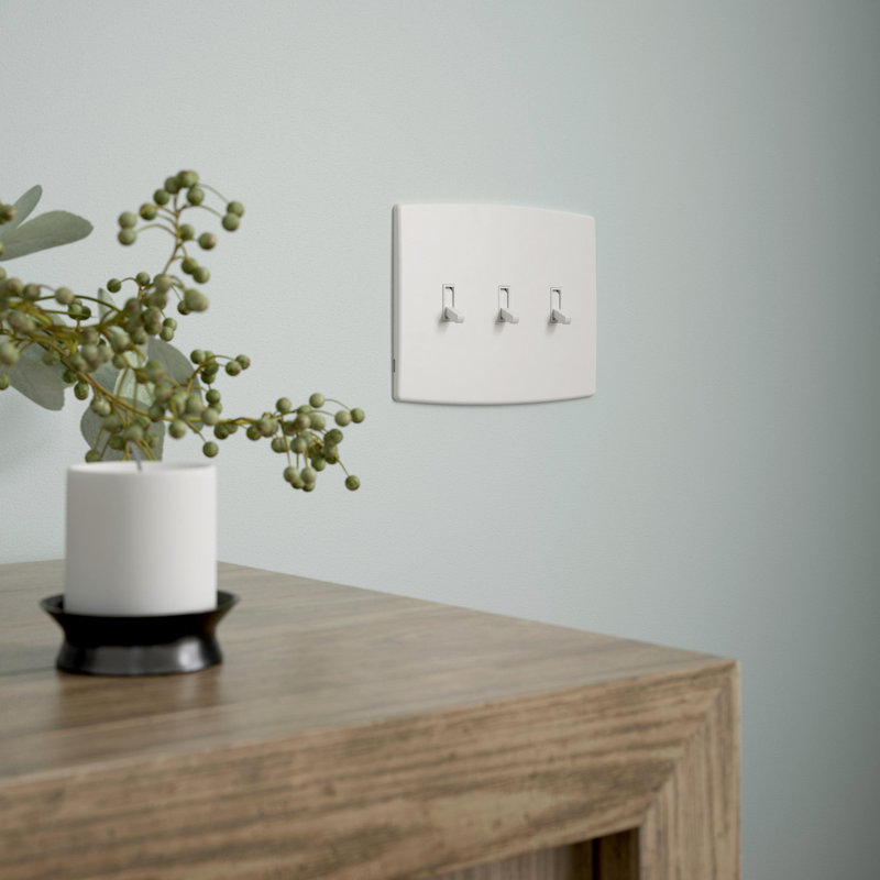 Franklin Brass Soft Modern 3-Gang Concealed Mount Light Switch/Toggle Wall Plate, White