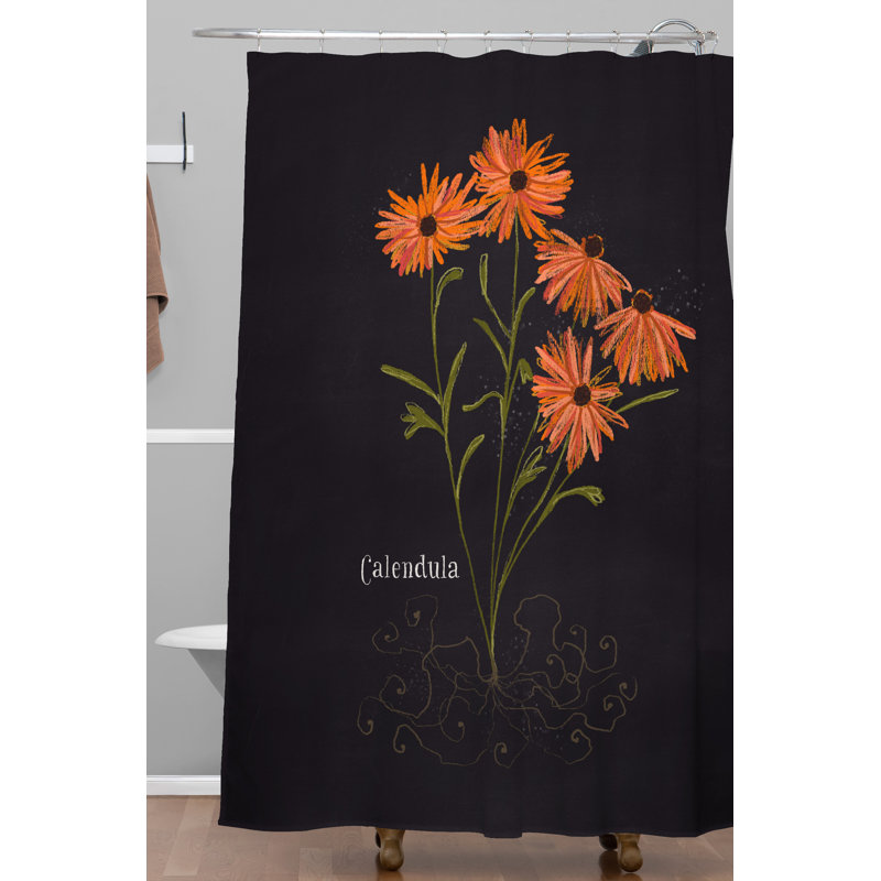 Rideau de douche simple calendula