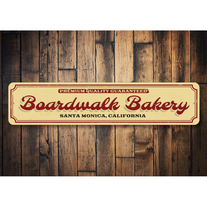 Panneau en aluminium Boardwalk Bakery, H 4 po x l 18 po x P 0,04 po